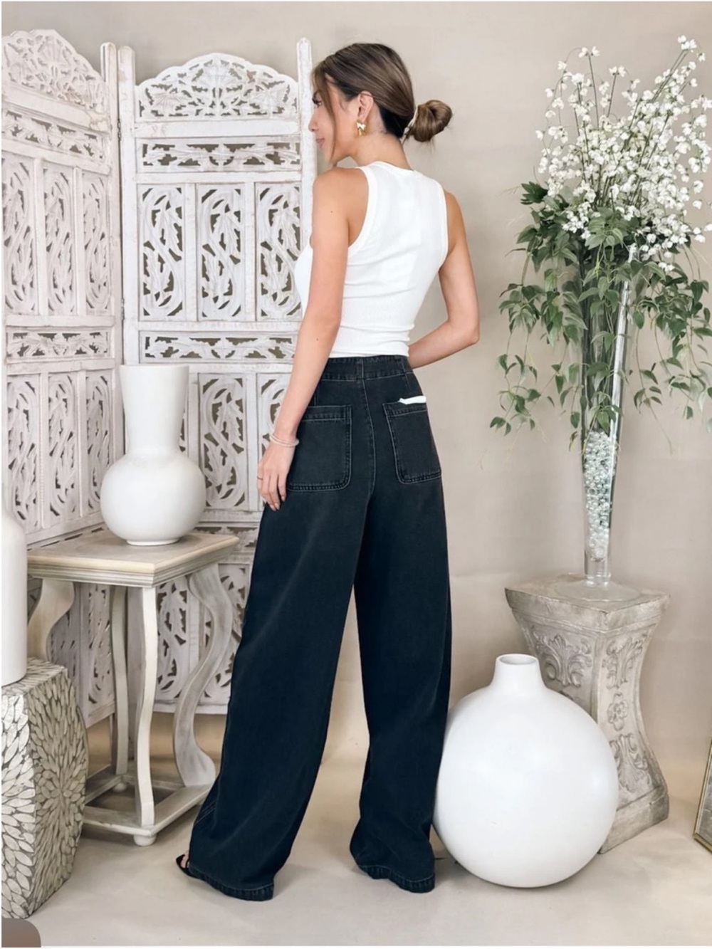 NWT pistola Lottie High-Rise Relaxed Bowed Leg Jeans - Zen